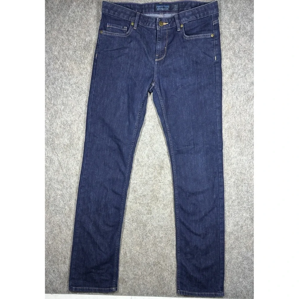 Patagonia Jeans Womens 28 Dark Wash Organic Stretch Slim Fit Outdoor Blue Denim